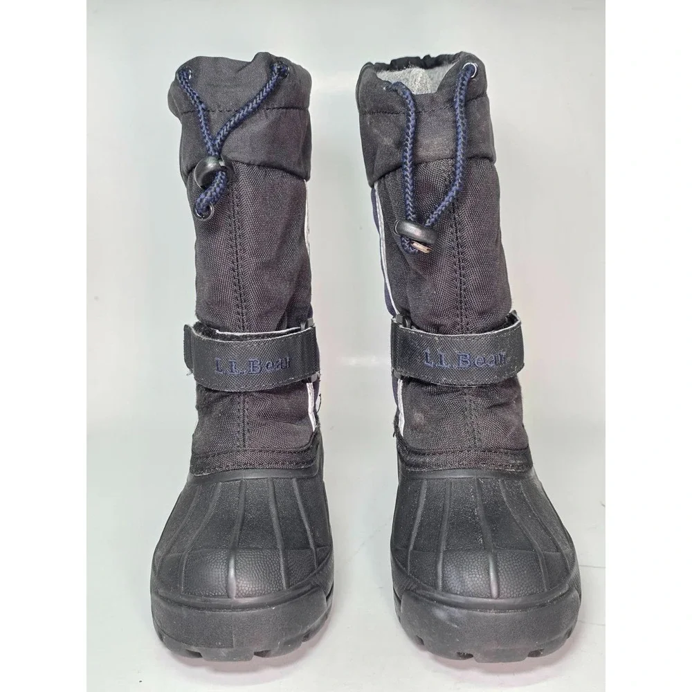 LL‎ Bean Northwoods Kids Winter Snow Boots Size 12 Navy Blue Black Boys Shoes